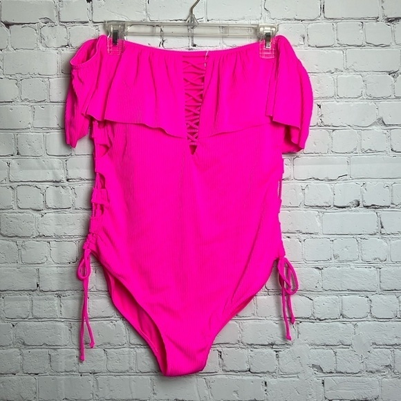 Coastal Waves Swimwear Paradise Lace Up Swimsuit - Picture 2 of 13